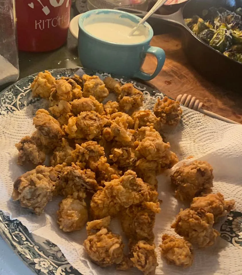 A shared meal photographed in a home setting