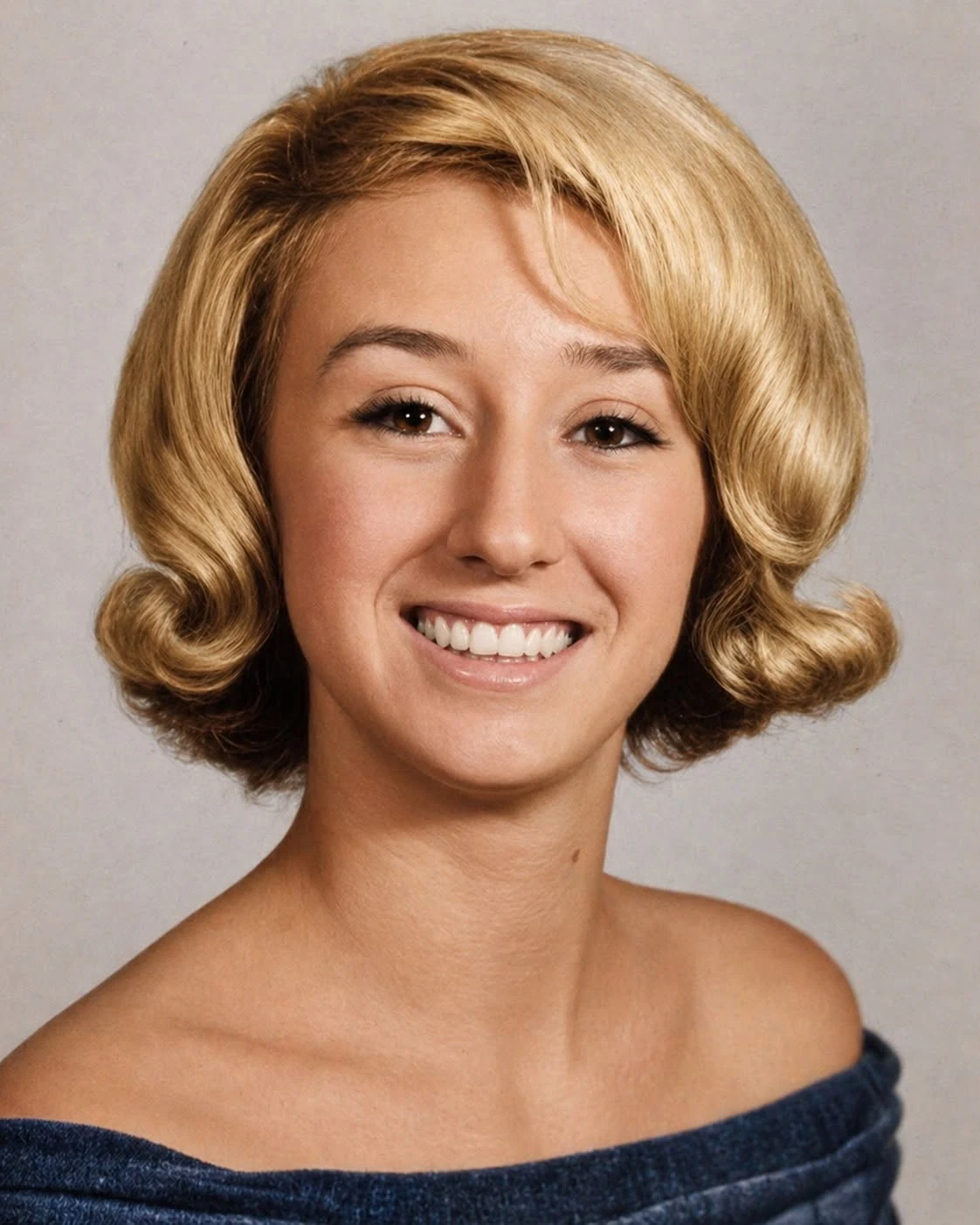 A stylized young portrait used to evoke Brenda's early years