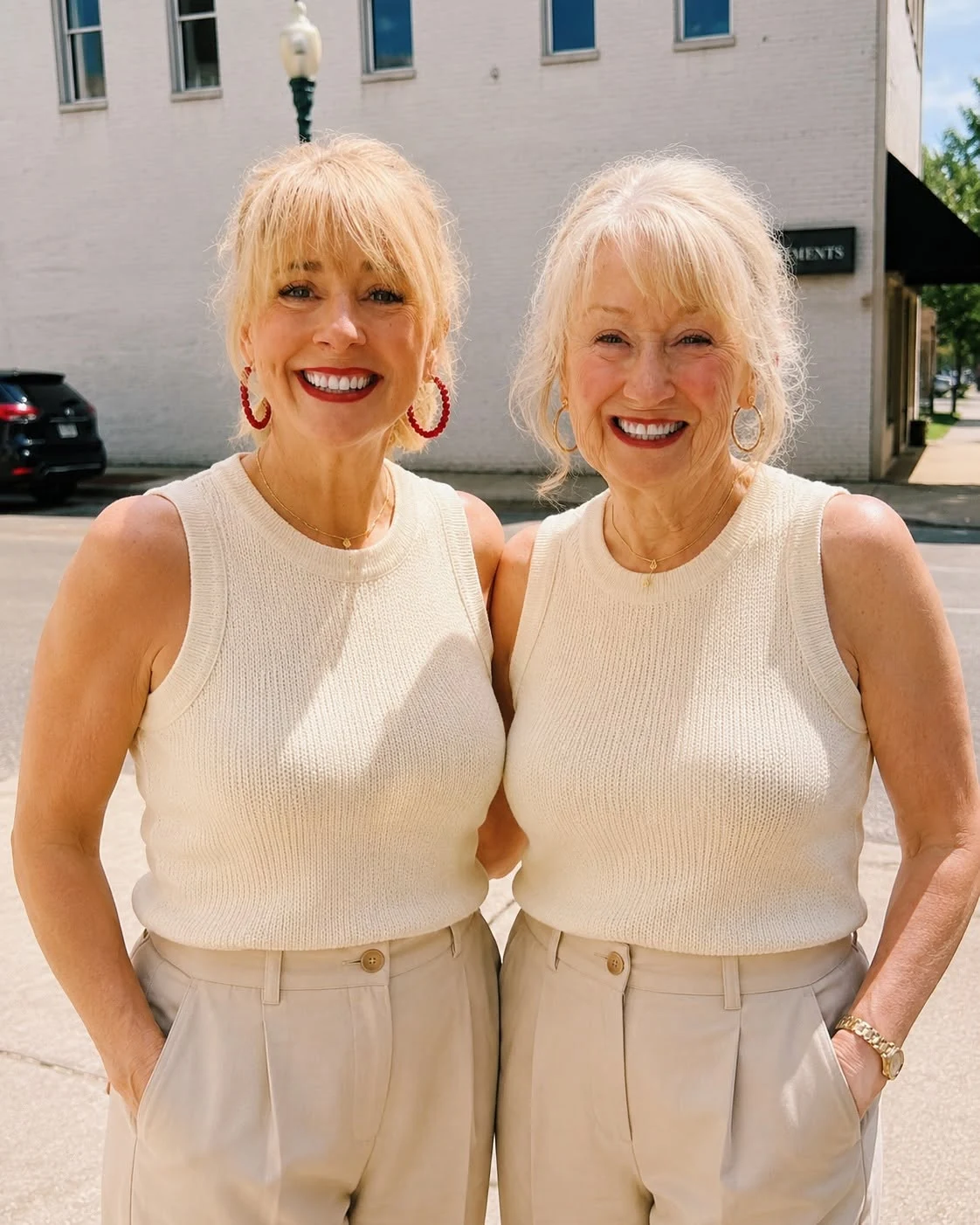 Brenda Gantt and her daughter Hannah smiling together outdoors