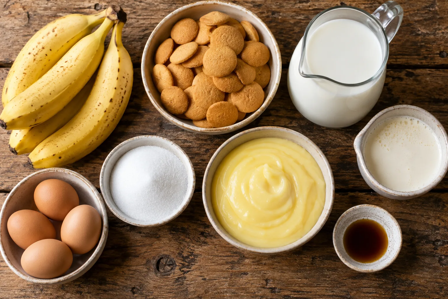 Banana Pudding ingredients — AI-generated food photography